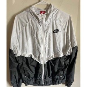 Nike Windbreaker‎ Black & White Womens XL